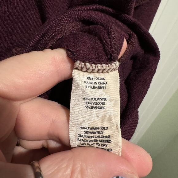Soft Surroundings Madeline Tunic Sweater Layered Purple Windsor Wine Size 1X - Picture 6 of 7